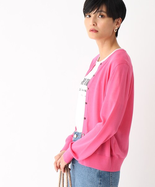 OPAQUE.CLIP（オペークドットクリップ）の「◆アイスタッチ シアーニットカーディガン【接触冷感/洗える】（カーディガン/ボレロ・レディース・ブラック/ライトブルー/ブラウン系/ピンク系/ブルー/チャコールグレー・40/38）」の9枚目の写真