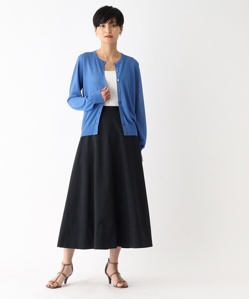 OPAQUE.CLIP（オペークドットクリップ）の「◆アイスタッチ シアーニットカーディガン【接触冷感/洗える】（カーディガン/ボレロ・レディース・ブラック/ライトブルー/ブラウン系/ピンク系/ブルー/チャコールグレー・40/38）」の10枚目の写真