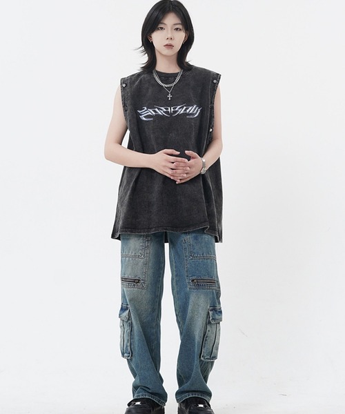 ARULE（アルール）の「『ARULE/アルール』2WAYボタンスリーブピグメントビッグTEE 【CN】（Tシャツ/カットソー・レディース・ブラック・XL/L）」の9枚目の写真