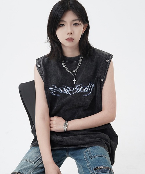 ARULE（アルール）の「『ARULE/アルール』2WAYボタンスリーブピグメントビッグTEE 【CN】（Tシャツ/カットソー・レディース・ブラック・XL/L）」の12枚目の写真