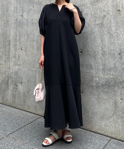 un dix cors（アンディコール）の「【オケージョンドレス/結婚式】シアスリーブワンピース（ワンピース・レディース・ブラック/ライトグレー・FREE）」の15枚目の写真