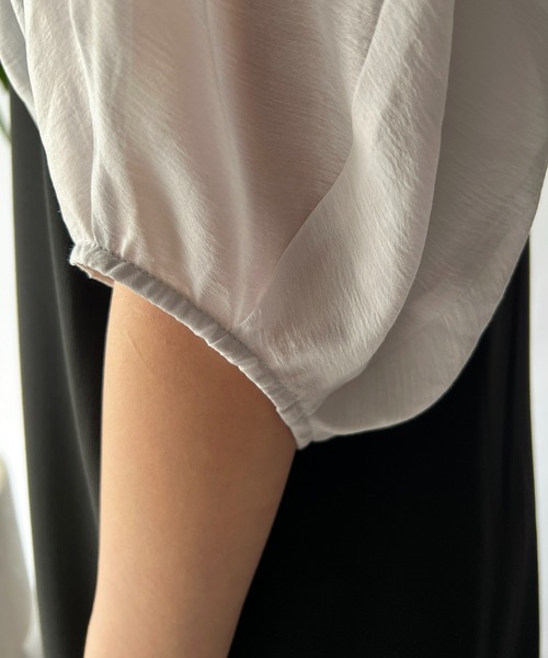 un dix cors（アンディコール）の「【オケージョンドレス/結婚式】シアスリーブワンピース（ワンピース・レディース・ブラック/ライトグレー・FREE）」の5枚目の写真