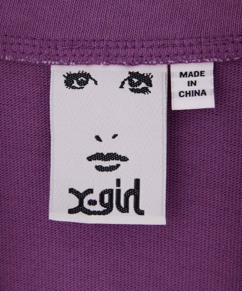 X-girl(エックスガール)の「STRIPE & OVAL LOGO DRESS(ワンピース・レディース・チャコール/ピンク/ホワイト・M/S)」の11枚目の写真