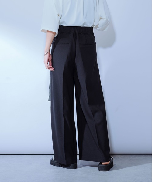 バイカラーベルト付きワイドパンツ（その他パンツ）｜Ellno Loset