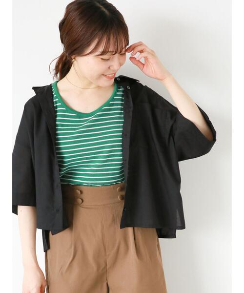 ehka sopo（エヘカソポ）の「ボックスシルエットシャツ（シャツ/ブラウス・レディース・ベージュ/サックスブルー/ブラック/オフホワイト・F）」の2枚目の写真