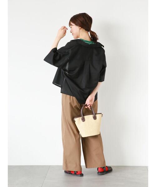 ehka sopo（エヘカソポ）の「ボックスシルエットシャツ（シャツ/ブラウス・レディース・ベージュ/サックスブルー/ブラック/オフホワイト・F）」の7枚目の写真