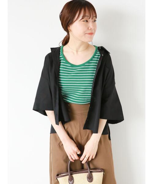 ehka sopo（エヘカソポ）の「ボックスシルエットシャツ（シャツ/ブラウス・レディース・ベージュ/サックスブルー/ブラック/オフホワイト・F）」の10枚目の写真