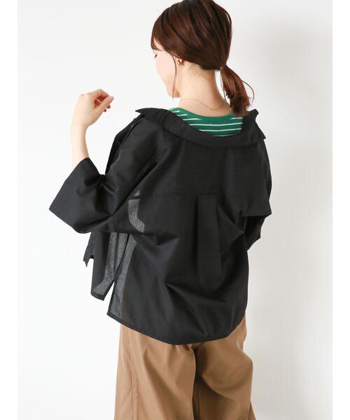 ehka sopo（エヘカソポ）の「ボックスシルエットシャツ（シャツ/ブラウス・レディース・ベージュ/サックスブルー/ブラック/オフホワイト・F）」の12枚目の写真