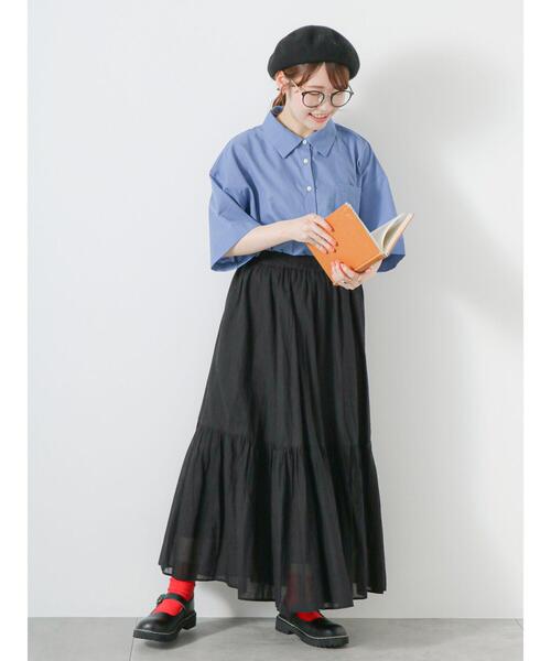 ehka sopo（エヘカソポ）の「ボックスシルエットシャツ（シャツ/ブラウス・レディース・ベージュ/サックスブルー/ブラック/オフホワイト・F）」の19枚目の写真