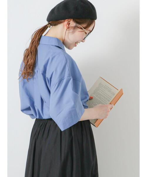 ehka sopo（エヘカソポ）の「ボックスシルエットシャツ（シャツ/ブラウス・レディース・ベージュ/サックスブルー/ブラック/オフホワイト・F）」の21枚目の写真