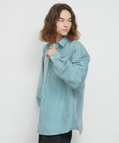 JUNRED（ジュンレッド）の「アソートストライプオーバーシャツ（シャツ/ブラウス・メンズ・グリーン/ブラック/ブルー系その他4/グレー・L/M/S）」の10枚目の写真