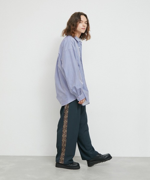 JUNRED（ジュンレッド）の「アソートストライプオーバーシャツ（シャツ/ブラウス・メンズ・グリーン/ブラック/ブルー系その他4/グレー・L/M/S）」の19枚目の写真