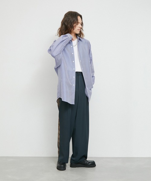 JUNRED（ジュンレッド）の「アソートストライプオーバーシャツ（シャツ/ブラウス・メンズ・グリーン/ブラック/ブルー系その他4/グレー・L/M/S）」の20枚目の写真