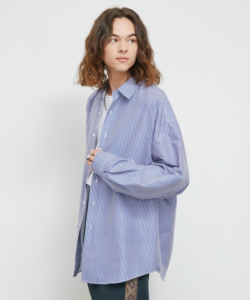 JUNRED（ジュンレッド）の「アソートストライプオーバーシャツ（シャツ/ブラウス・メンズ・グリーン/ブラック/ブルー系その他4/グレー・L/M/S）」の21枚目の写真