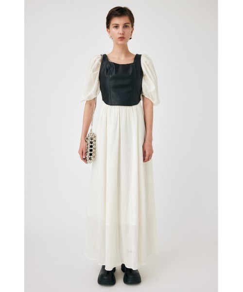 MOUSSY（マウジー）の「F/LEATHER BUSTIER トップス（キャミソール・レディース・ブラック/グレー・1/2）」の3枚目の写真