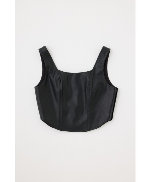 MOUSSY（マウジー）の「F/LEATHER BUSTIER トップス（キャミソール・レディース・ブラック/グレー・1/2）」の8枚目の写真