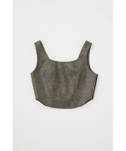 MOUSSY（マウジー）の「F/LEATHER BUSTIER トップス（キャミソール・レディース・ブラック/グレー・1/2）」の5枚目の写真