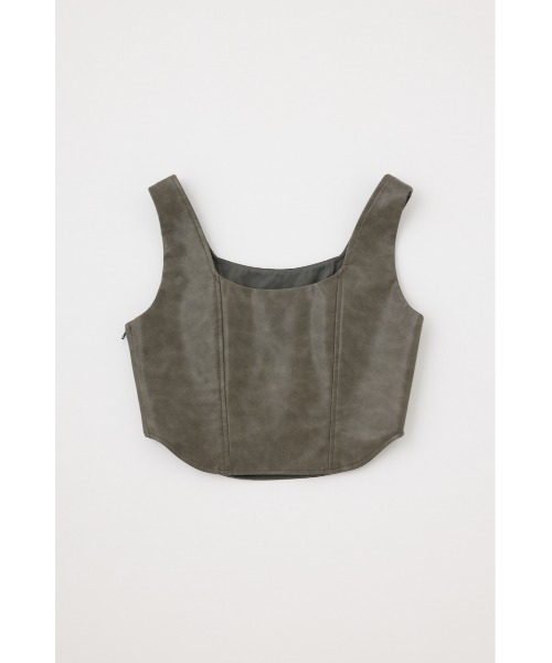 MOUSSY（マウジー）の「F/LEATHER BUSTIER トップス（キャミソール・レディース・ブラック/グレー・1/2）」の16枚目の写真
