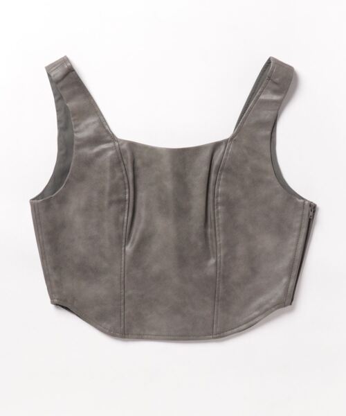 MOUSSY（マウジー）の「F/LEATHER BUSTIER トップス（キャミソール・レディース・ブラック/グレー・1/2）」の21枚目の写真