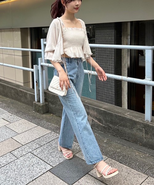 one after another NICE CLAUP（ワンアフターアナザーナイスクラップ）の「シャーリングビスチェセットブラウス（シャツ/ブラウス・レディース・コーラルピンク/アイボリー/ピンクベージュ/ブラック・FREE）」の16枚目の写真