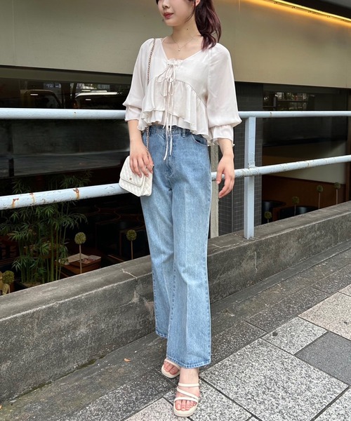 one after another NICE CLAUP（ワンアフターアナザーナイスクラップ）の「シャーリングビスチェセットブラウス（シャツ/ブラウス・レディース・コーラルピンク/アイボリー/ピンクベージュ/ブラック・FREE）」の15枚目の写真