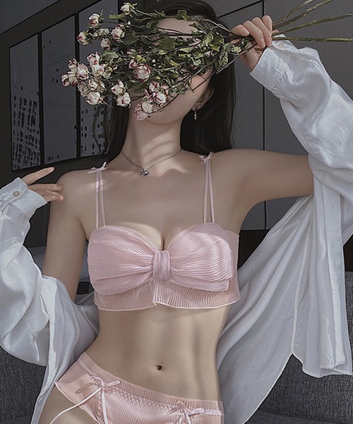 MOLUTOCHIARA(モルトキアラ)の「3color ノンワイヤーブラ 特大リボン 単品(ブラジャー・レディース・ブラック/ピンク/ホワイト・SMALL/LARGE/MEDIUM/X-LARGE)」の1枚目の写真