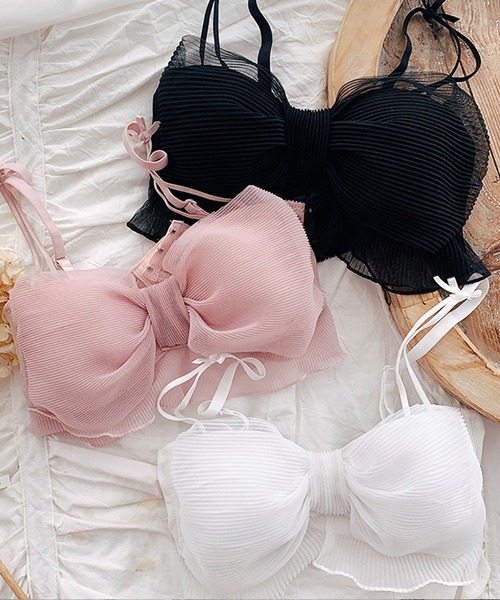 MOLUTOCHIARA(モルトキアラ)の「3color ノンワイヤーブラ 特大リボン 単品(ブラジャー・レディース・ブラック/ピンク/ホワイト・SMALL/LARGE/MEDIUM/X-LARGE)」の4枚目の写真
