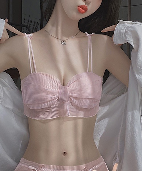 MOLUTOCHIARA(モルトキアラ)の「3color ノンワイヤーブラ 特大リボン 単品(ブラジャー・レディース・ブラック/ピンク/ホワイト・SMALL/LARGE/MEDIUM/X-LARGE)」の12枚目の写真