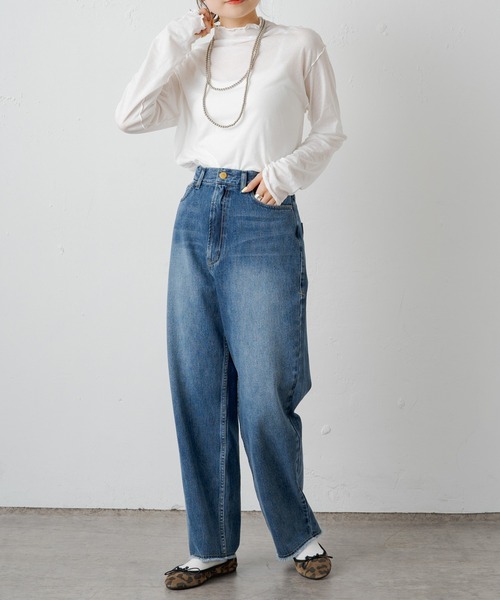 PUAL CE CIN（ピュアルセシン）の「シアーリブメロープチハイネックプルオーバー（Tシャツ/カットソー・レディース・ブラウン/オフホワイト/テラコッタ/ブラック/イエロー・FREE）」の8枚目の写真