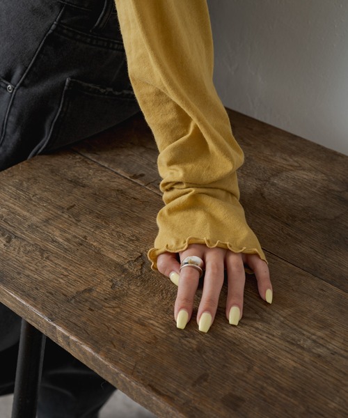 PUAL CE CIN（ピュアルセシン）の「シアーリブメロープチハイネックプルオーバー（Tシャツ/カットソー・レディース・ブラウン/オフホワイト/テラコッタ/ブラック/イエロー・FREE）」の20枚目の写真