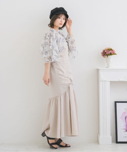 ems excite（エムズエキサイト）の「シャーリングマーメイドSK（スカート・レディース・ピンク/ナチュラル/ブラック・FREE）」の13枚目の写真