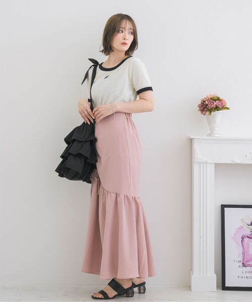 ems excite（エムズエキサイト）の「シャーリングマーメイドSK（スカート・レディース・ピンク/ナチュラル/ブラック・FREE）」の18枚目の写真