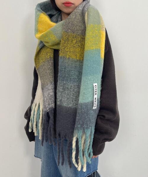 CITEN（シテン）の「＜CITEN＞カラフル チェック ストール（ストール/ショール・レディース・ピンク/イエロー・FREE）」の6枚目の写真