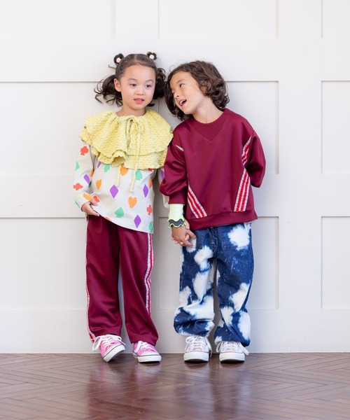 BIG FIELD（ビッグフィールド）の「ライントラックパンツ（90～150cm）（その他パンツ・キッズ・ライトブルー/ワインレッド・130/110/100/150/140/90/120）」の4枚目の写真