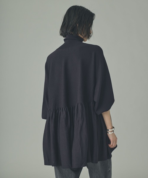 Curensology(カレンソロジー)/ハイネックギャザーニットプルオーバー