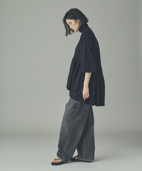 Curensology(カレンソロジー)/ハイネックギャザーニットプルオーバー