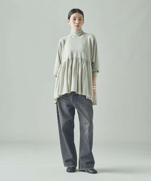 Curensology(カレンソロジー)/ハイネックギャザーニットプル