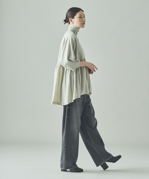 Curensology(カレンソロジー)/ハイネックギャザーニットプル