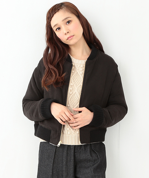 CAROLINA GLASER（カロリナ グレイサー）の「CAROLINA GLASER / リバーシブル ボアブルゾン（ブルゾン・レディース・ブラック/カーキブラウン・ONE SIZE）」の10枚目の写真