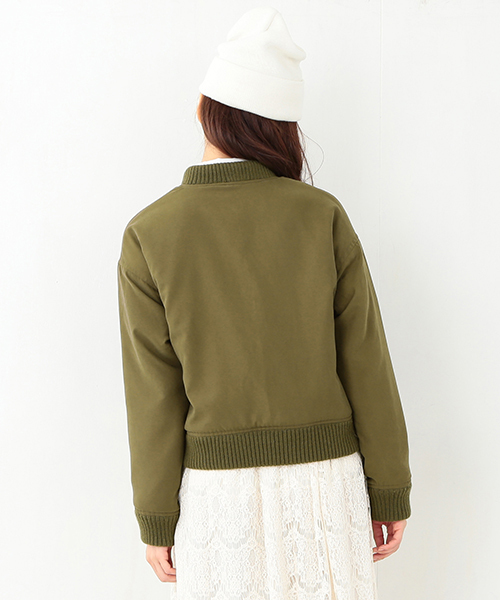 CAROLINA GLASER（カロリナ グレイサー）の「CAROLINA GLASER / リバーシブル ボアブルゾン（ブルゾン・レディース・ブラック/カーキブラウン・ONE SIZE）」の12枚目の写真