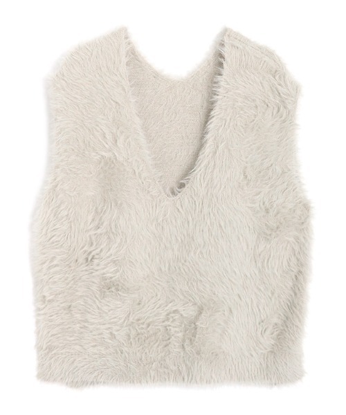 Pierrot（ピエロ）の「シャギーVネックニットベスト（ベスト・レディース・グレー/ブラック/ライトベージュ/チャコール・L/M/S）」の17枚目の写真