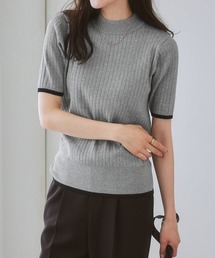 7days Life Styling | 【毛玉になりにくい】洗えるワイドリブ5分袖ハイネックニット（もちもち綿混）(ニット/セーター)