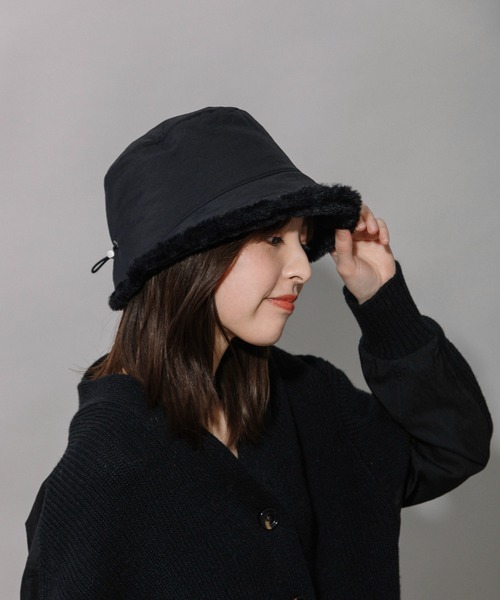 Munich（ミューニック）の「フルダルナイロンバケットハット（ニットキャップ/ビーニー・レディース・ベージュ/アイボリー/ブラック・FREE）」の3枚目の写真