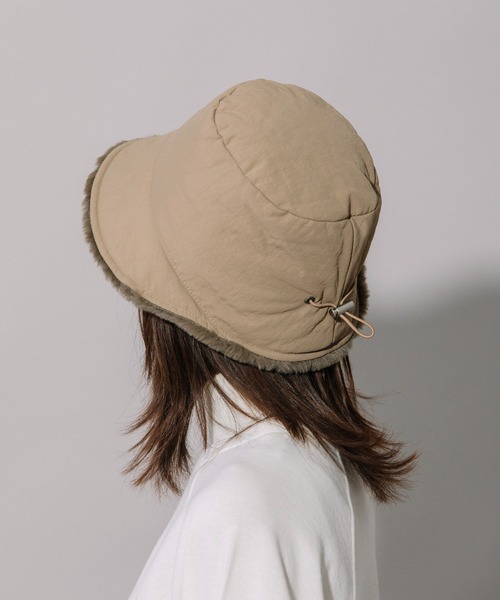 Munich（ミューニック）の「フルダルナイロンバケットハット（ニットキャップ/ビーニー・レディース・ベージュ/アイボリー/ブラック・FREE）」の6枚目の写真