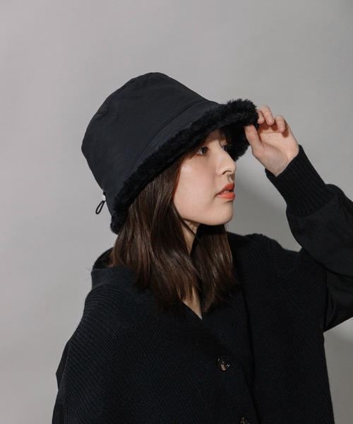 Munich（ミューニック）の「フルダルナイロンバケットハット（ニットキャップ/ビーニー・レディース・ベージュ/アイボリー/ブラック・FREE）」の13枚目の写真