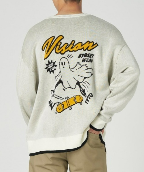VISION STREET WEAR(ヴィジョンストリートウェア)の「【VISION STREET】別注ジャカードニット(ニット/セーター・メンズ・ブラック/オフホワイト/ロイヤルブルー・L/M/XL)」の6枚目の写真
