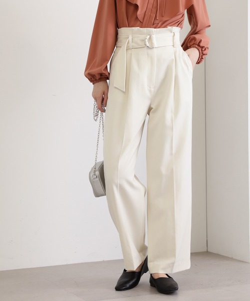 N.(N. Natural Beauty Basic)(エヌエヌナチュラルビューティーベーシック)の「【S Size Line】◆Dカンベルトストレートパンツ(スラックス・レディース・グリーン/グレー/ナチュラル・SMALL/MEDIUM)」の3枚目の写真