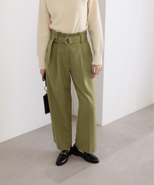 N.(N. Natural Beauty Basic)(エヌエヌナチュラルビューティーベーシック)の「【S Size Line】◆Dカンベルトストレートパンツ(スラックス・レディース・グリーン/グレー/ナチュラル・SMALL/MEDIUM)」の14枚目の写真