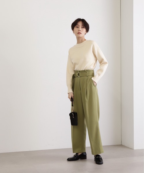 N.(N. Natural Beauty Basic)(エヌエヌナチュラルビューティーベーシック)の「【S Size Line】◆Dカンベルトストレートパンツ(スラックス・レディース・グリーン/グレー/ナチュラル・SMALL/MEDIUM)」の10枚目の写真