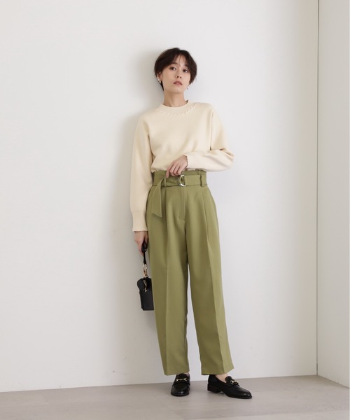 N.(N. Natural Beauty Basic)(エヌエヌナチュラルビューティーベーシック)の「【S Size Line】◆Dカンベルトストレートパンツ(スラックス・レディース・グリーン/グレー/ナチュラル・SMALL/MEDIUM)」の12枚目の写真